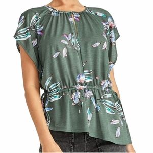 Rachel Roy - Floral Jewel Neck Blouse